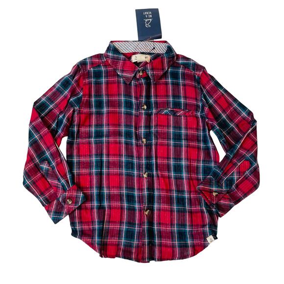 NWT Me & Henry 5/6Y Red & Blue Plaid Atwood Shirt - Picture 1 of 5